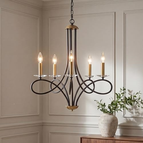 Simple Wrought Iron Irregular Line Chandelier