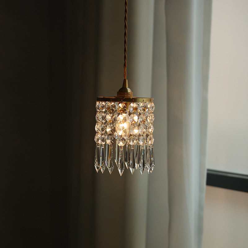 Luxury Crystal Single-Head Bedside Pendant Lamp
