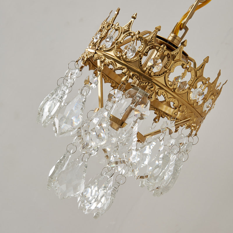 French Retro Crystal Crown Light Luxury Wall Lamp