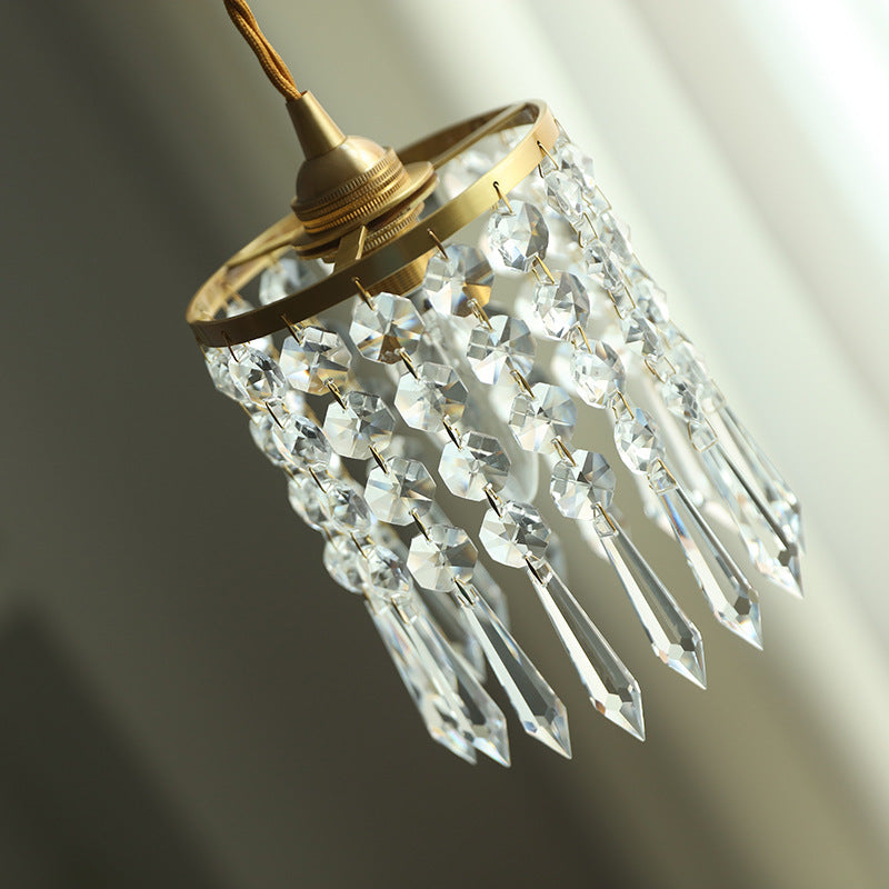 Luxury Crystal Single-Head Bedside Pendant Lamp