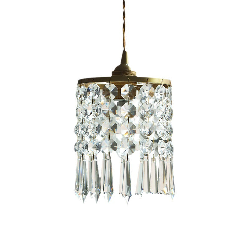 Luxury Crystal Single-Head Bedside Pendant Lamp