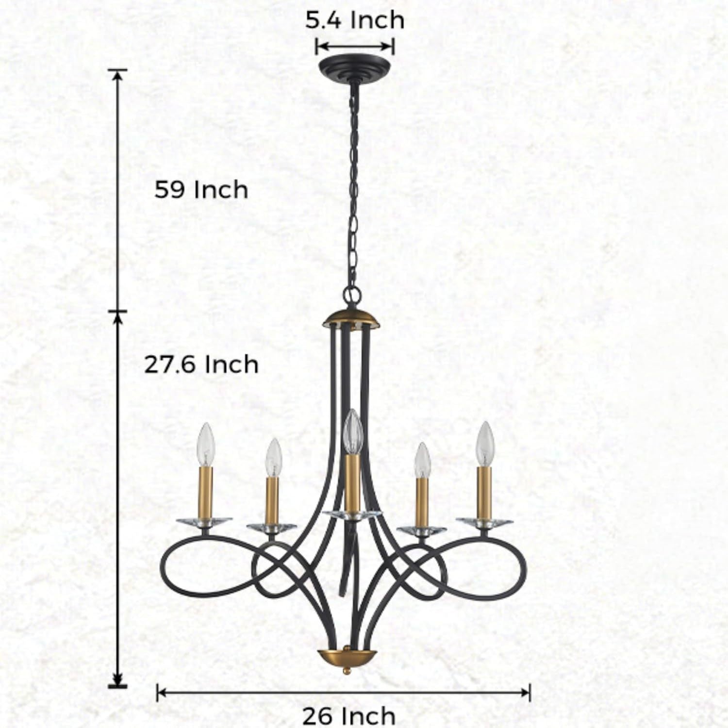 Simple Wrought Iron Irregular Line Chandelier