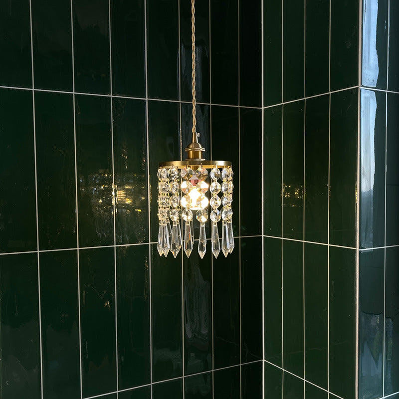 Luxury Crystal Single-Head Bedside Pendant Lamp